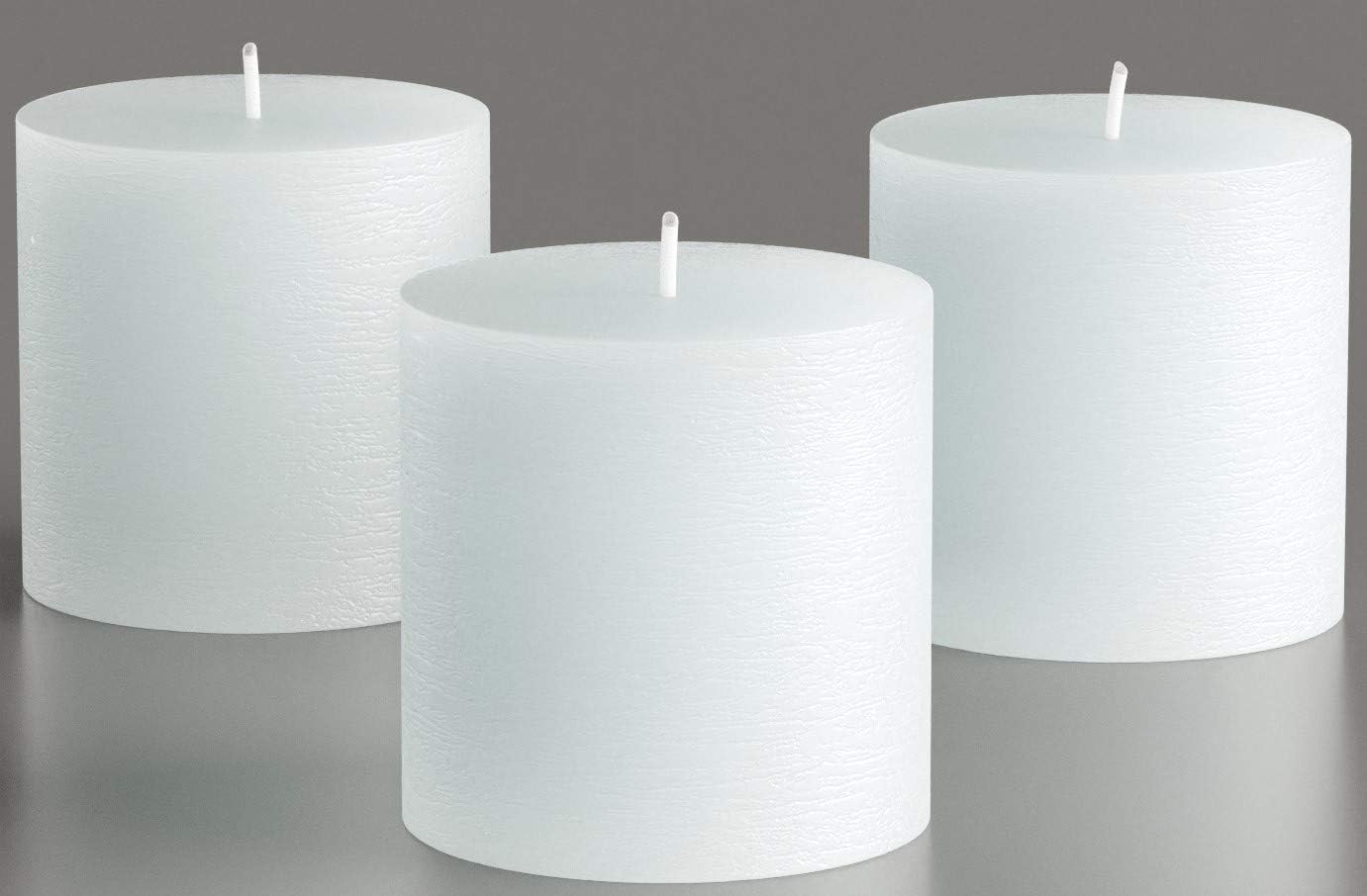 Melt Candle Pillar Candles, 3 Pack - Unscented Candles for Home, Church, Weddings, & More - 3" x 4", Ivory