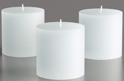 Melt Candle Pillar Candles, 3 Pack - Unscented Candles for Home, Church, Weddings, & More - 3" x 4", Ivory