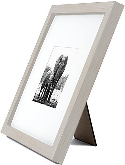 Americanflat 8x10 Picture Frame with Shatter-Resistant Glass - Use as 5x7 Frame with Mat or Display 8x10 Photo Without Mat - Signature Collection - Picture Frames for Tabletop and Wall Display - Black