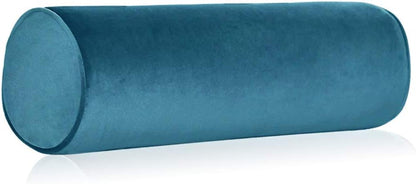 Tinbolunce Memory Foam Roll Pillow for Knee/Leg/Neck - Full Moon Bolster/Round Cylinder Pillow for Sleeping on Side or Back - Removable Cooling Cover Length 18" x 6" Diameter (Navy Blue)