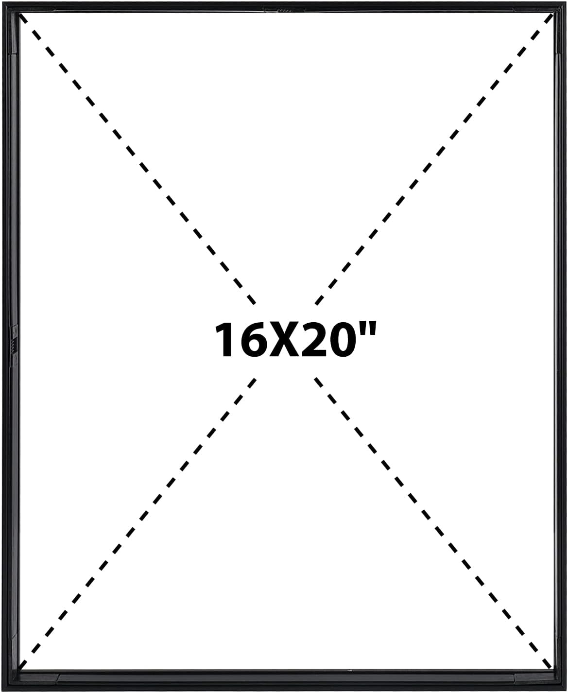 Frametory, Floating Picture Frame 12x16 - Black Aluminum Metal Photo Frame - Real Glass of Front - for Wall Mount Display