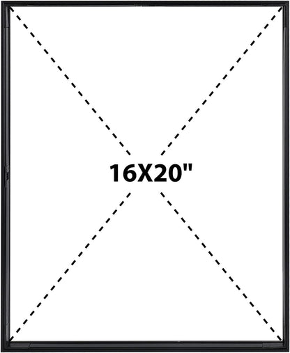 Frametory, Floating Picture Frame 12x16 - Black Aluminum Metal Photo Frame - Real Glass of Front - for Wall Mount Display