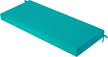 idee-home Outdoor Bench Cushion Waterproof, Bench Cushions for Outdoor Furniture, Patio Porch Swing Replacement Seat Pad with Ties for Garden Backyard, 48 x 18 Inch Red