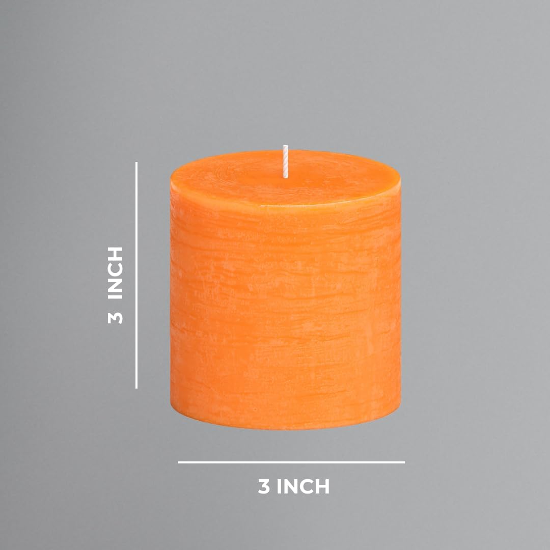 CANDWAX 3x4 inch Pillar Candles Set of 3 – Unscented Dripless Rustic Dark Blue Candles for Room Decor, Weddings, Centerpieces