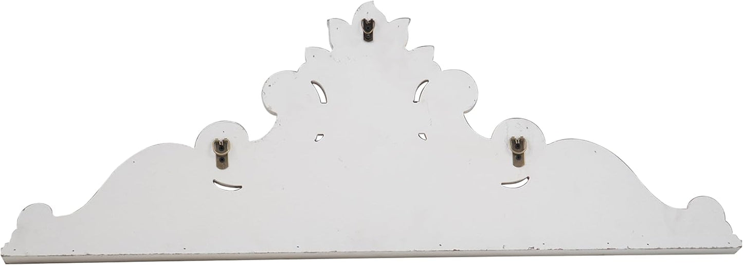 SOFE 39 inch Floral Carved Wall Sculptures French Country Wall Decor, Gorgeous Shabby Chic White Wood Wall Art, Arabesque Over The Door Decor for Farmhouse Living Room Bedroom Entryway Kitchen