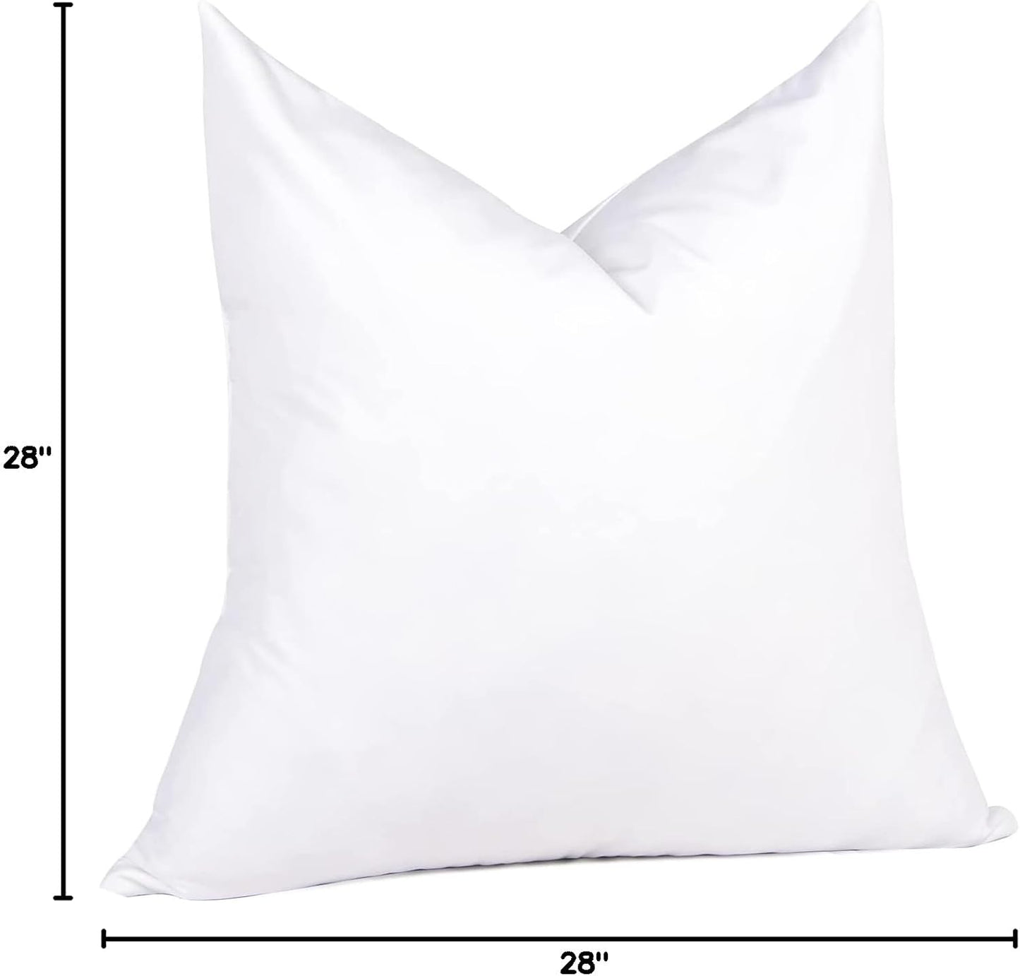 puredown® Euro Pillow Inserts 24 x 24 (Pack of 2, White), Feather Down Pillow Stuffer, White Throw Pillows for Bed, Couch, and Cushion