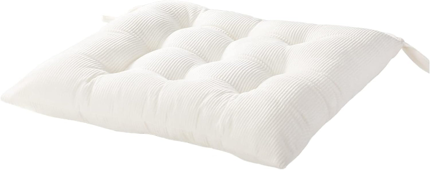 HLOVME Corduroy Chair Cushion with Ties Ultra Soft Warm Floor Cushion for Kids Reading Nook Comfortable Square Seat Cushion for Adult 15.7”x15.7”, White