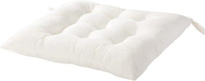 HLOVME Corduroy Chair Cushion with Ties Ultra Soft Warm Floor Cushion for Kids Reading Nook Comfortable Square Seat Cushion for Adult 15.7”x15.7”, White