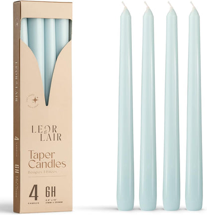 Leor & Lair Ivory Taper Candles - 4 Pack 10" Ivory Candlesticks - Unscented Cream Candle Sticks for Home Decoration, Holiday Tables, Weddings, Restaurants & Business Events