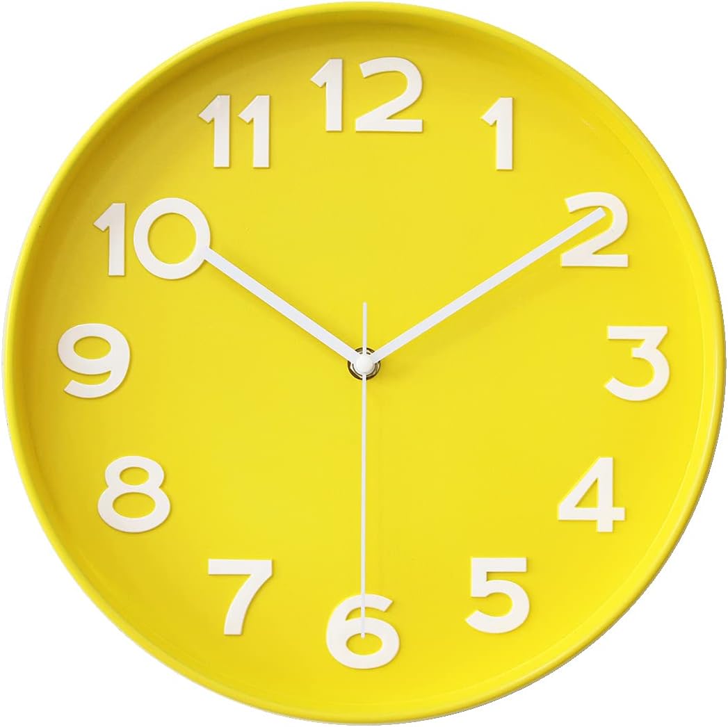 HZDHCLH Wall Clocks Battery Operated,12 inch Silent Non Ticking Modern Wall Clock for Living Room Bedroom Kitchen Office Classroom Decor (Olive Green and Gold)