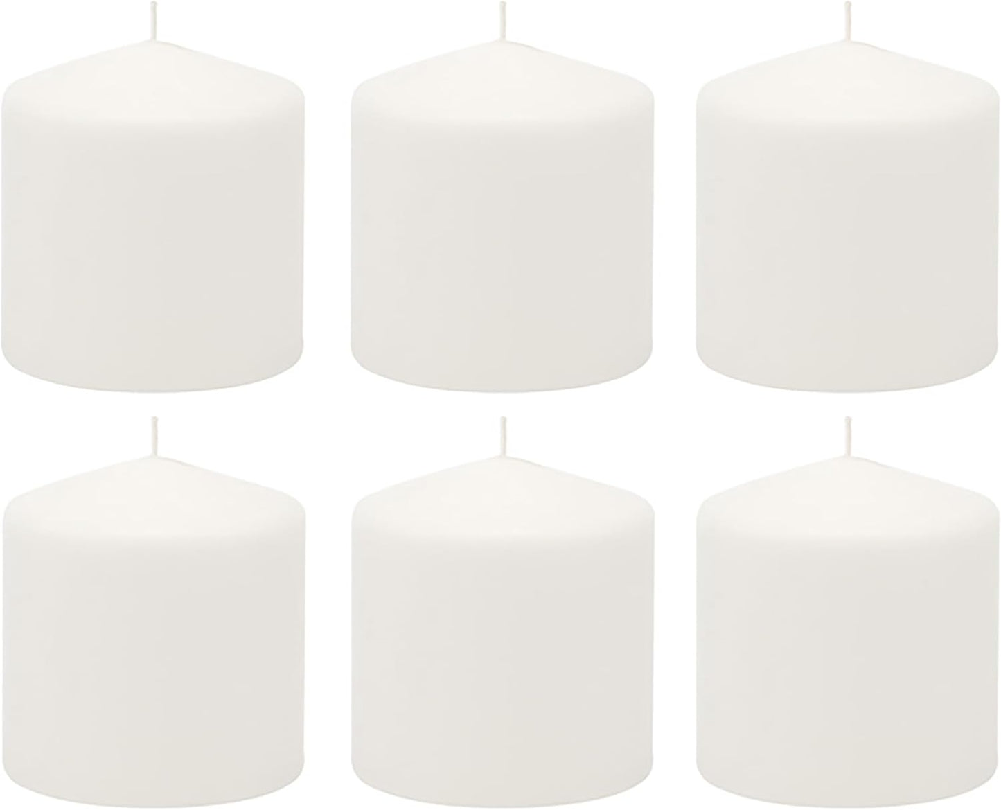 Stonebriar Unscented White Tall Pillar Candles, 65 Hour Burning Candle Pillars, Perfect for Decor, Weddings, Emergencies 3" X 6", 6 count
