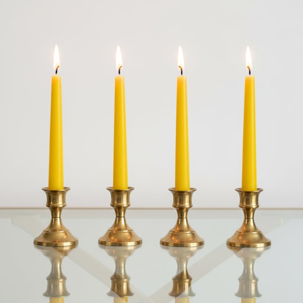 4 Pack White Taper Candles丨Taper Candles 10 Inch Dripless丨Unscented & Smokeless Candlesticks Bulk丨7-8 Hours Long Burning Tall Candles丨Ideal for Christmas Weddings Parties Dinner