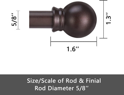 GXOACKJ Curtain Rods for windows 32-48 inch, 5/8 inch Decorative Curtain Rod Set, Matte Black Splicing Heavy Duty Metal Curtain Rod with Brackets