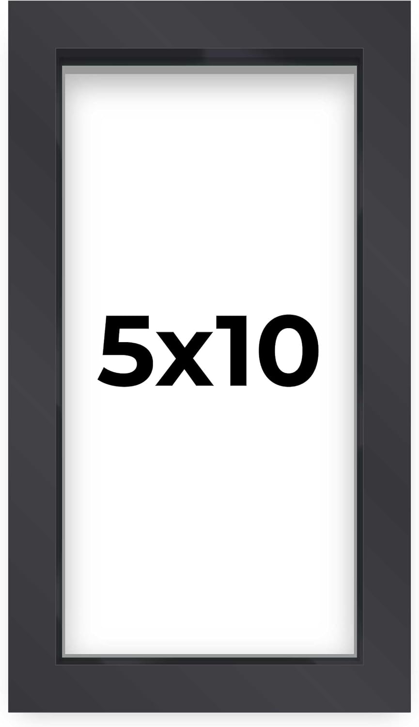 14x14 Shadow Box Black | 3/4" Depth of Usable Space | Solid Wood Pine | Includes UV Resistant Acrylic Plexiglass, Acid-Free Backing & Hanging Hardware | Made to Order in USA - Colors B