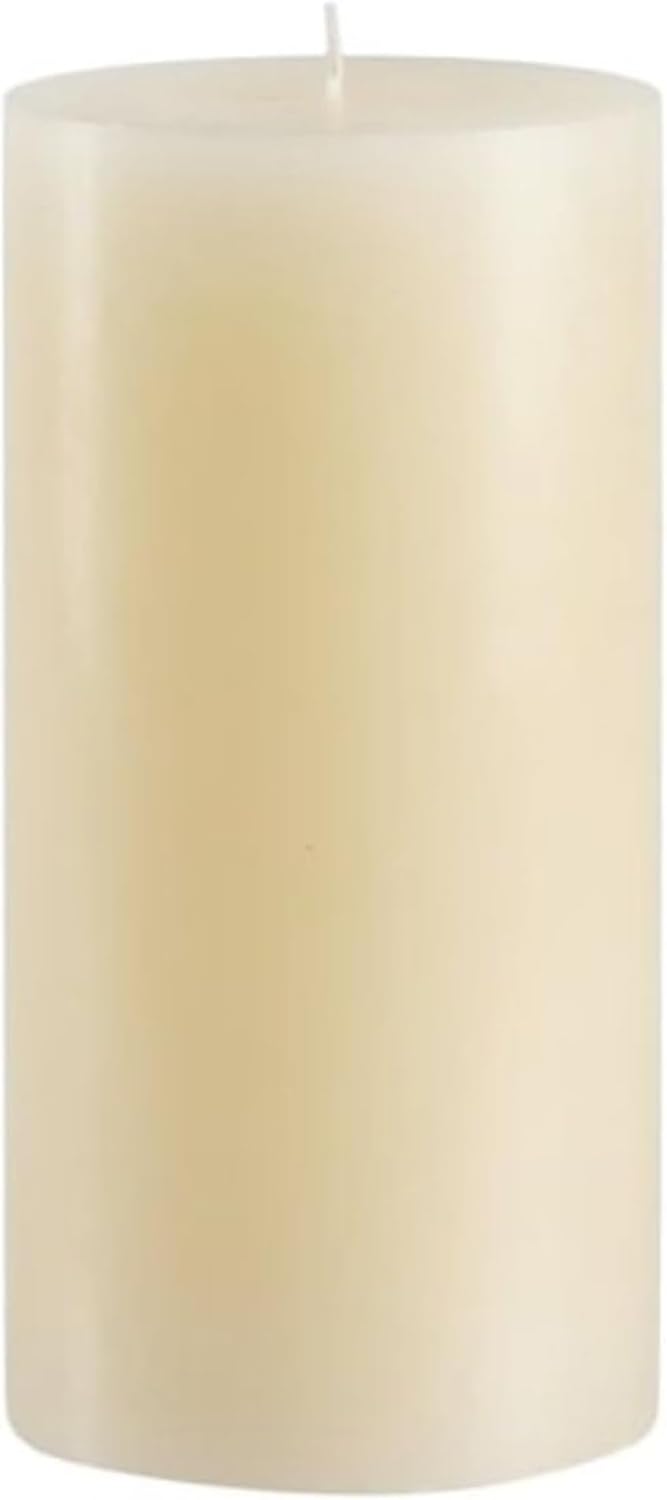 Mister Candle Dripless Vanilla Scented Ivory Pillar Candle, Hand Made Vanilla Pillar Candles with Essential Oils for Home Decor, Premium Wax, 100 Hr Burn Time