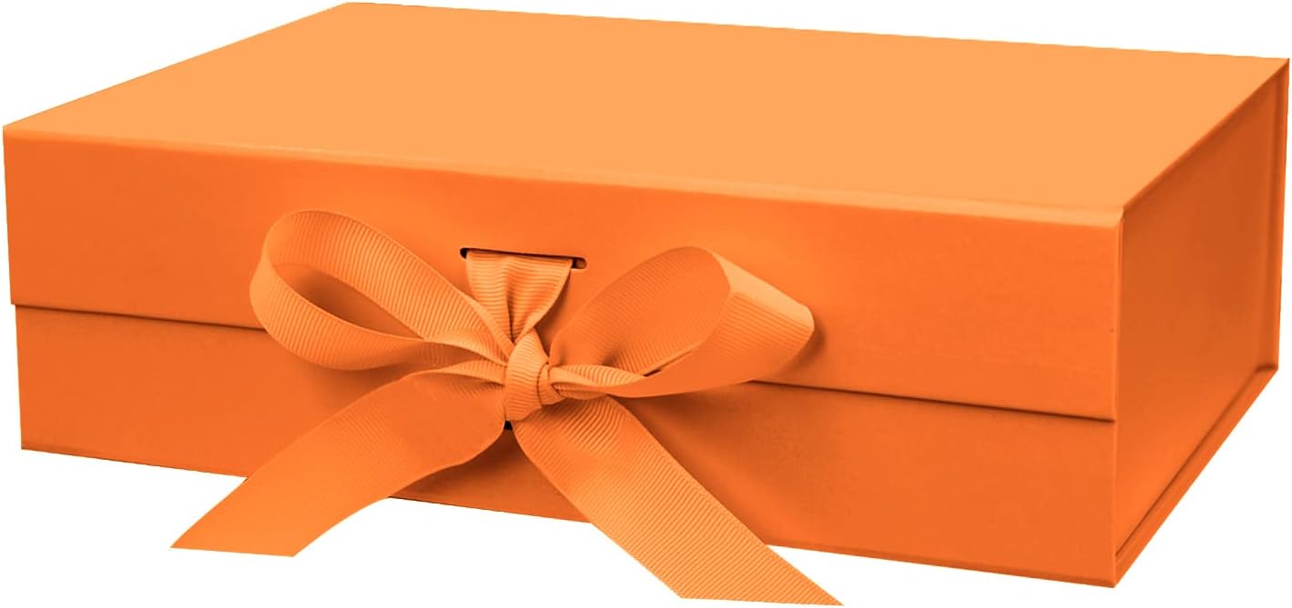 DaiUni 10.5"X7.5"X3.1" Pink Magnetic Gift Box with Lid and Ribbon for Presents