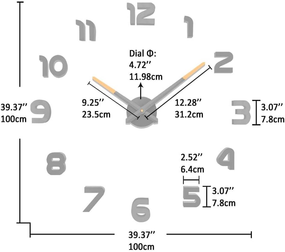 VANGOLD Large Wall Clocks for Living Room Decor, Decorative Wall Clocks Battery Operated (Black Wall Decor)