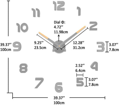 VANGOLD Large Wall Clocks for Living Room Decor, Decorative Wall Clocks Battery Operated (Black Wall Decor)