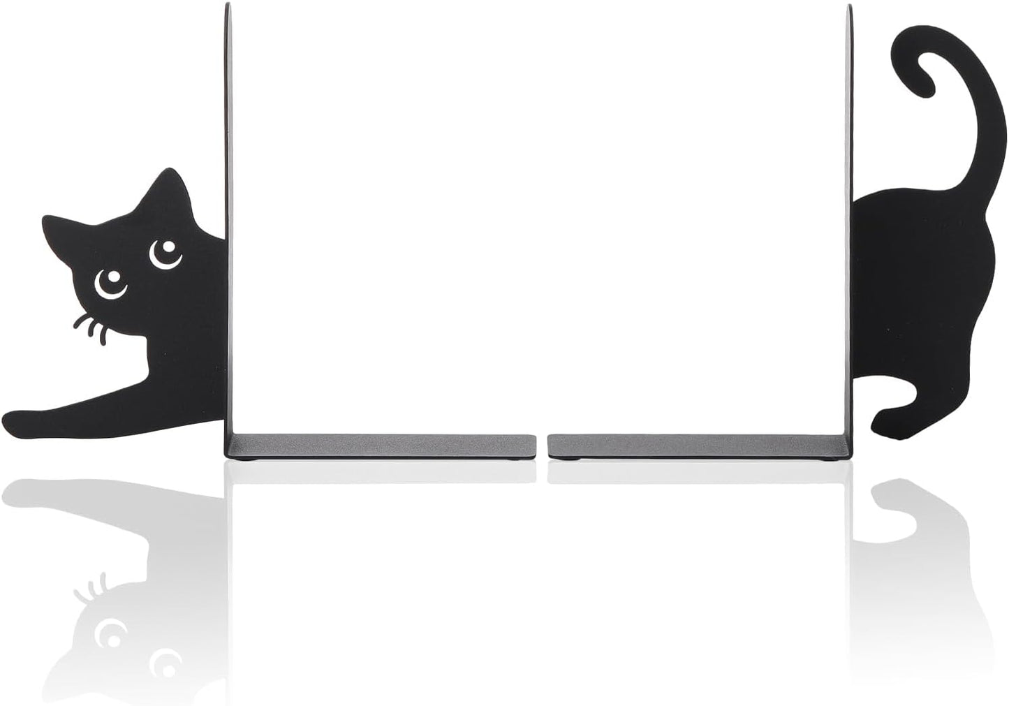 Geelin Peeping Cat Metal Bookends Set of 2 Cute Book Ends for Shelves Decorative Bookshelf Home Office Desk Bookshelf Decor Gift for Cat Lovers and Reading Enthusiasts