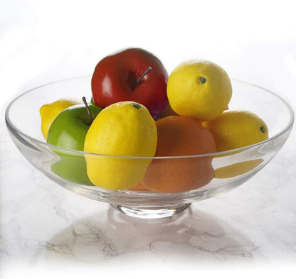 CYS EXCEL Glass Small Decorative Footed Bowl (H:3" D:8") Fruit Display Terrarium Compote Pedestal Vase Kitchen Table Centerpiece