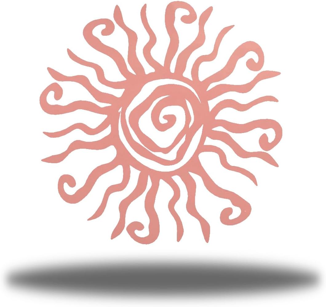Riverside Designs Wacky Sun Metal Wall Art Indoor/Outdoor Decor - 24" Teal Rust Proof Wall Sculpture - Made in USA - Ideal for Bedroom, Garden, Home, Patio and Farmhouse