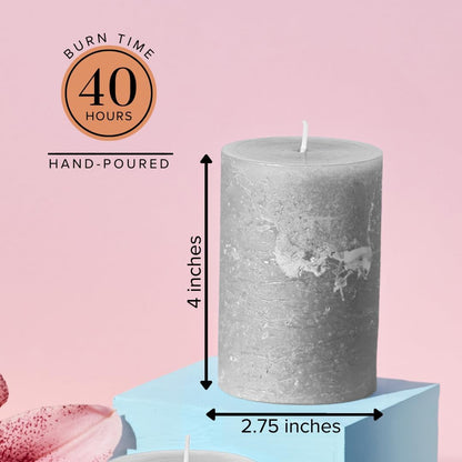 Simply Soson 3x6 inch Ivory Pillar Candles Set of 3, Rustic Texture, Unscented Ivory Candles, Dripless Candles, 3 inch Pillar Candles Ideal as Wedding, Parties, Spas, Dinner, Home Decoration, Church