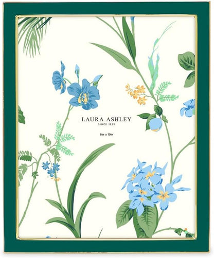 Laura Ashley 5x7 Navy Enamel Picture Frame, Gold Metal Edge with Easel, for Countertop, Counterspace, Tabletop Display, Bookshelf, Desk, Wall Décor, Photo Gallery (5x7, Navy W/Gold)