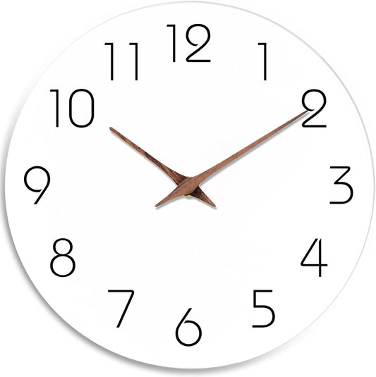 Mosewa Wall Clock 8 Inch Black Battery Operated Silent Non Ticking Simple Minimalist Rose Gold Numbers Decorative for Bedroom Living Room Kitchen Home Bathroom Office