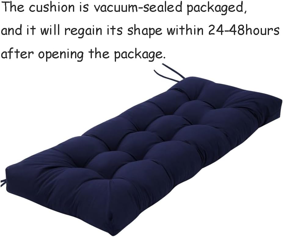 Bench Cushion, Patio Furniture Cushions with Ties, Soft Bench Cushions for Indoor/Outdoor Furniture Kitchen&Dining (Black, 39 * 19.7in)