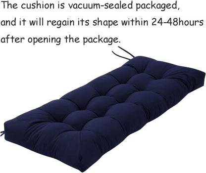Bench Cushion, Patio Furniture Cushions with Ties, Soft Bench Cushions for Indoor/Outdoor Furniture Kitchen&Dining (Black, 39 * 19.7in)