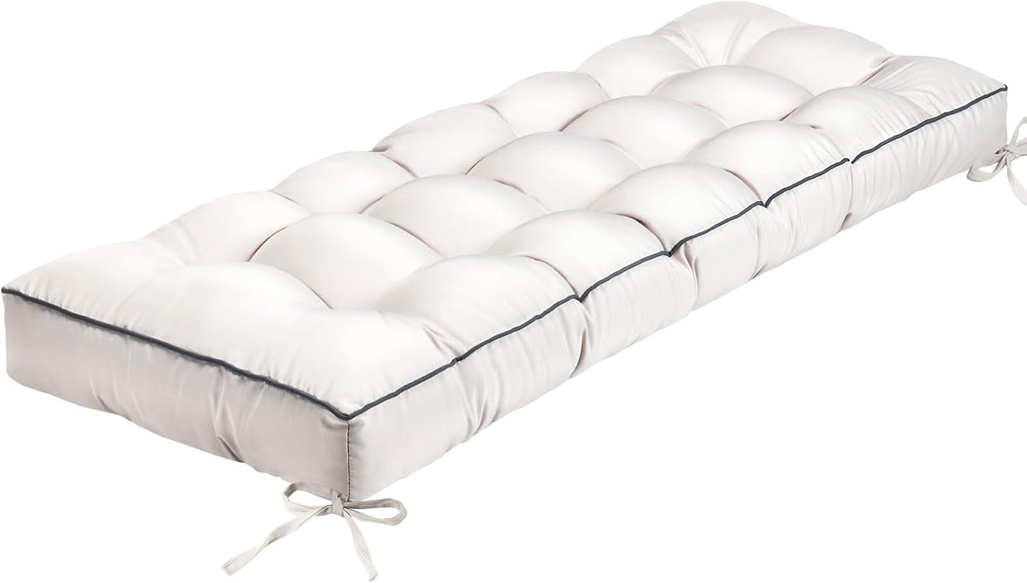 Outdoor Bench Cushion, Tufted Patio Seat Pad for Garden Bench, Porch Swing, Indoor/Outoor Furniture (Blue, 48X18X4 inch)