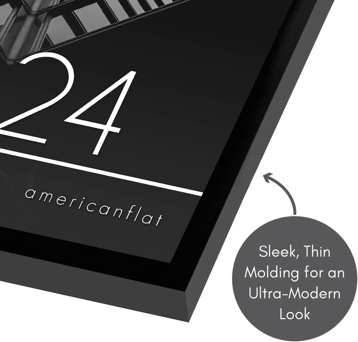 Americanflat 24x36 Poster Frame with Polished Plexiglass - Streamline Collection - Thin Border Picture Frame for Wall Display - Hanging Hardware Included - Black - Colors D