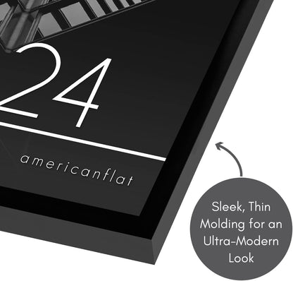 Americanflat 24x36 Poster Frame with Polished Plexiglass - Streamline Collection - Thin Border Picture Frame for Wall Display - Hanging Hardware Included - Black - Colors D