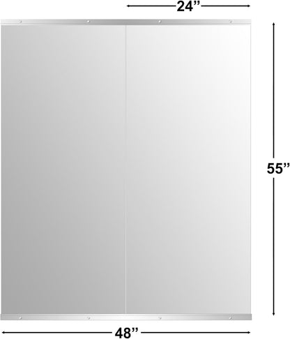 Ruomeng Home Gym Mirrors 12 Inch x 12Pcs Wall Mounted Mirror Glass Frameless Full Length Mirror Tiles for Home Gym, Bedroom, Door & Bathroom