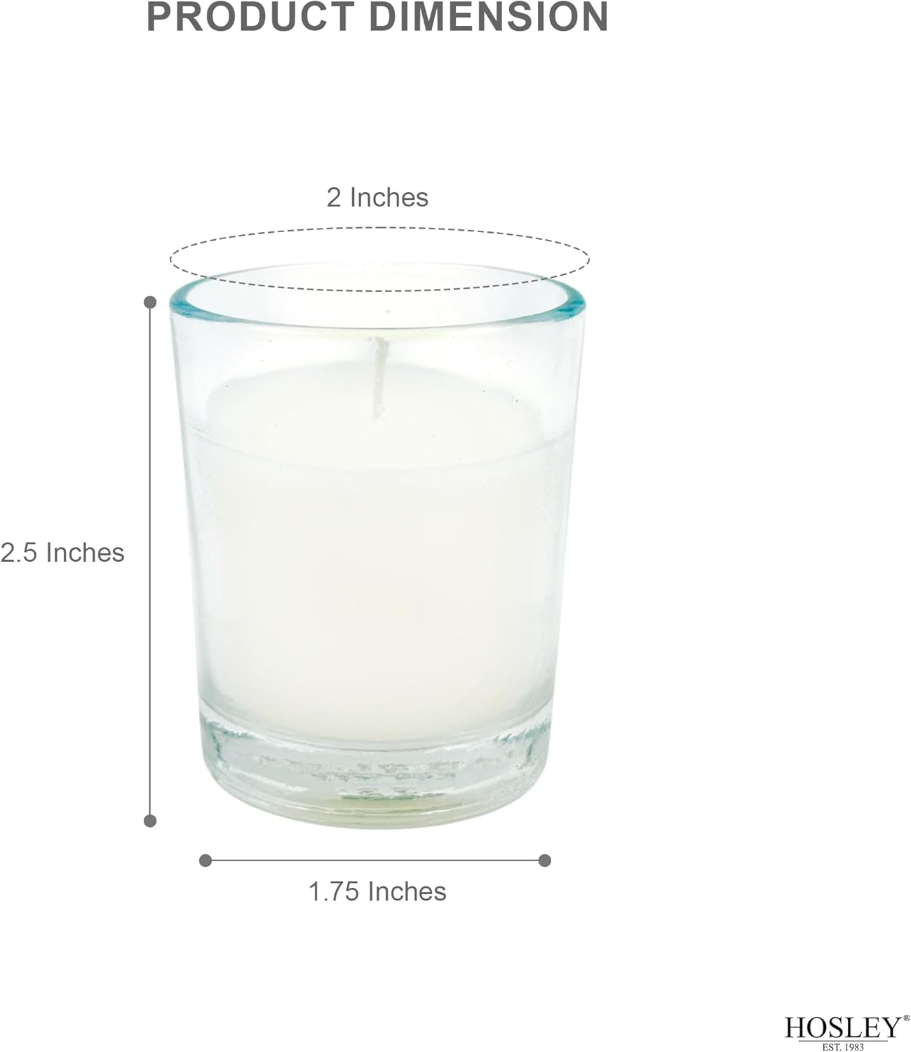 48-Pack Clear Glass Votive Candles – 10–12 Hour Long Burn, Unscented, Ivory, Bulk Set for Weddings, Events & Table Centerpieces – Hosley