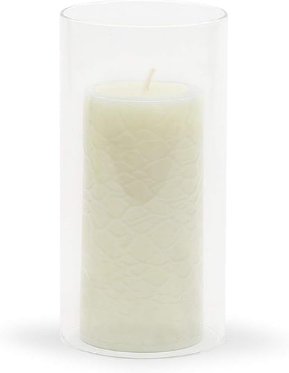WGVI Hurricane Candle Holder Sleeve, Wide 4", Height 10", Clear Glass Cylinder Candleholder, Chimney Tube, Open Ended Candle Shade, 1 Piece - Colors B