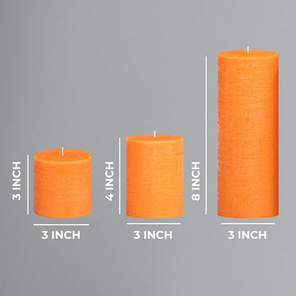 CANDWAX 3x4 inch Pillar Candles Set of 3 – Unscented Dripless Rustic Dark Blue Candles for Room Decor, Weddings, Centerpieces