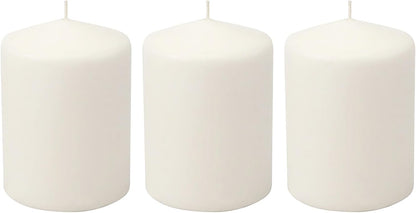 Stonebriar Unscented White Tall Pillar Candles, 65 Hour Burning Candle Pillars, Perfect for Decor, Weddings, Emergencies 3" X 6", 6 count