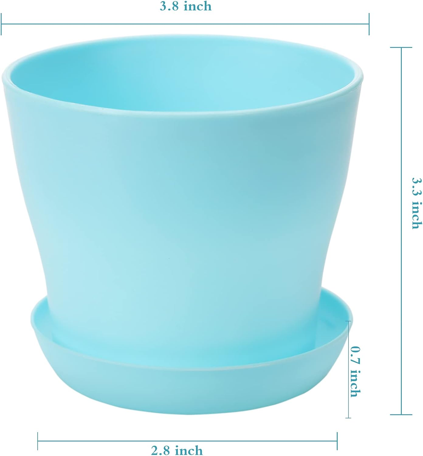 TDHDIKE 10 Pcs Plastic Planters Indoor Pots, Mini Flower Seedlings Nursery Flower Pot with Pallet, Modern Decorative Gardening Containers