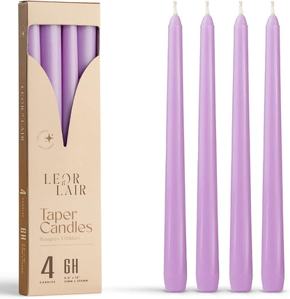 Leor & Lair Ivory Taper Candles - 4 Pack 10" Ivory Candlesticks - Unscented Cream Candle Sticks for Home Decoration, Holiday Tables, Weddings, Restaurants & Business Events