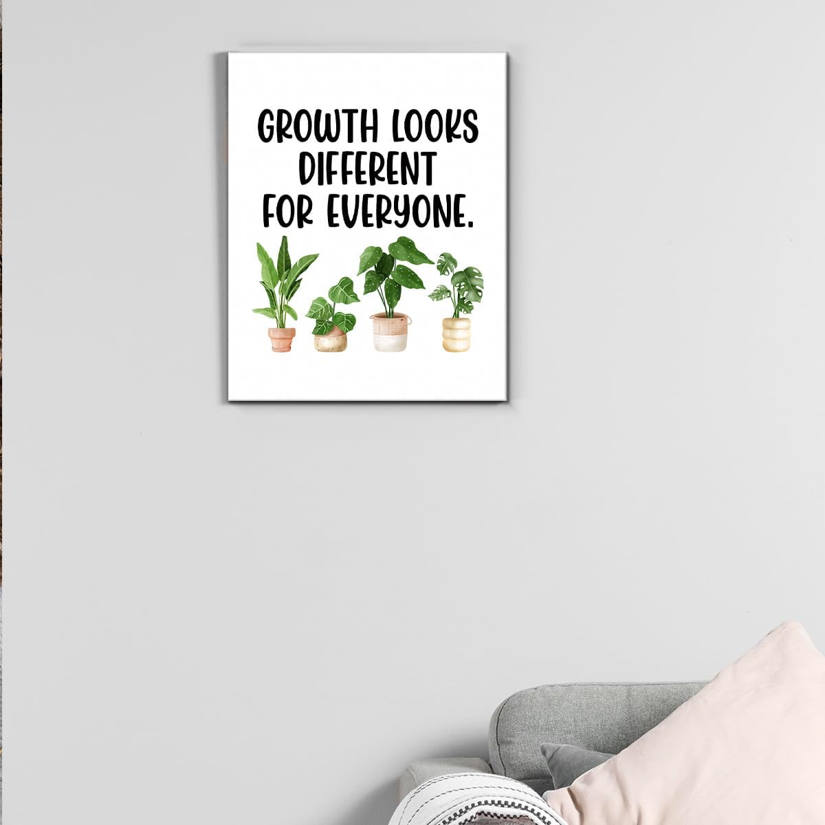 Inspirational Farmhouse Canvas Print Wall Art Decor One Small Positive Thought in the Morning Can Change Your Whole Day Sign Painting Plaque Rustic Home Decoration (8 X 8 Inches, Framed)