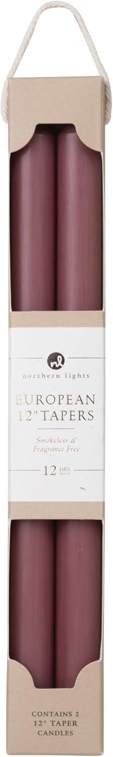 Northern Lights Candles - 12" 2PK Premium Tapers, Prairie Blue - 72865
