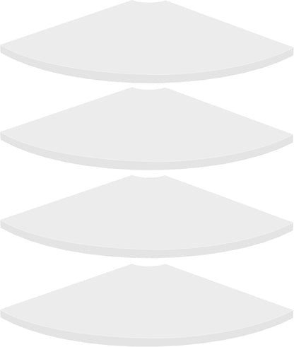 Homode Corner Wall Shelf, 12 in Wide Rounded Corner Shelf Floating, Set of 2 Wooden Hanging Corner Shelves with Wire Hole for Bathroom Living Room Office, White