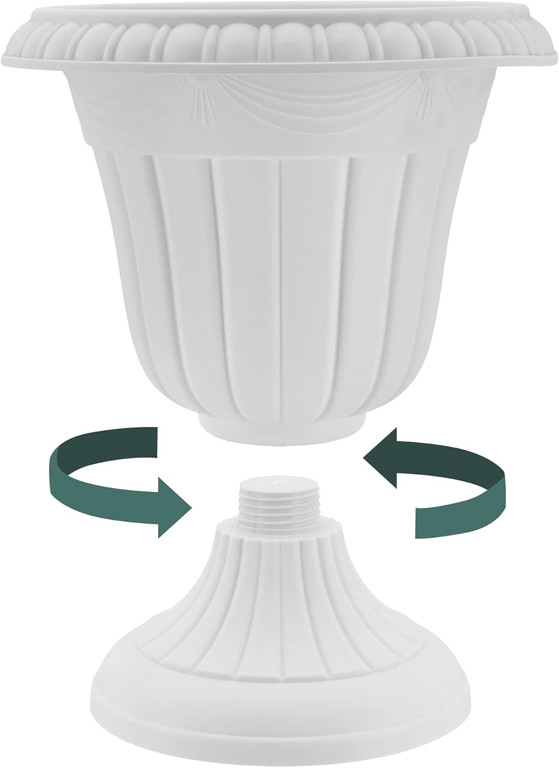 Arcadia Garden Products PL10CP Classic Traditional Plastic Urn Planter Indoor/Outdoor, 15" x 13", Brushed Copper