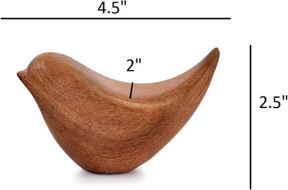 NIRMAN Acacia Wood Bird Statues Set Home Décor Bird Sculpture for Living Room, Bathroom, Office Modern Style Birds Decorative Ornaments (Set of 2) (4.5" x 2" x 2.5")