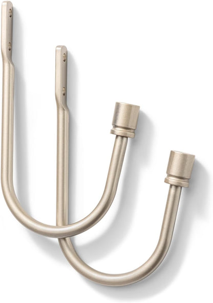 2 Pack Curtain Holdbacks - Silver, Decorative Drapery Wall Hooks with Hardware, Curtain Pull Back Hooks, Metal Curtain Tiebacks Wall Mounted, Window Side Holders for Drapes, Curtain Accessories