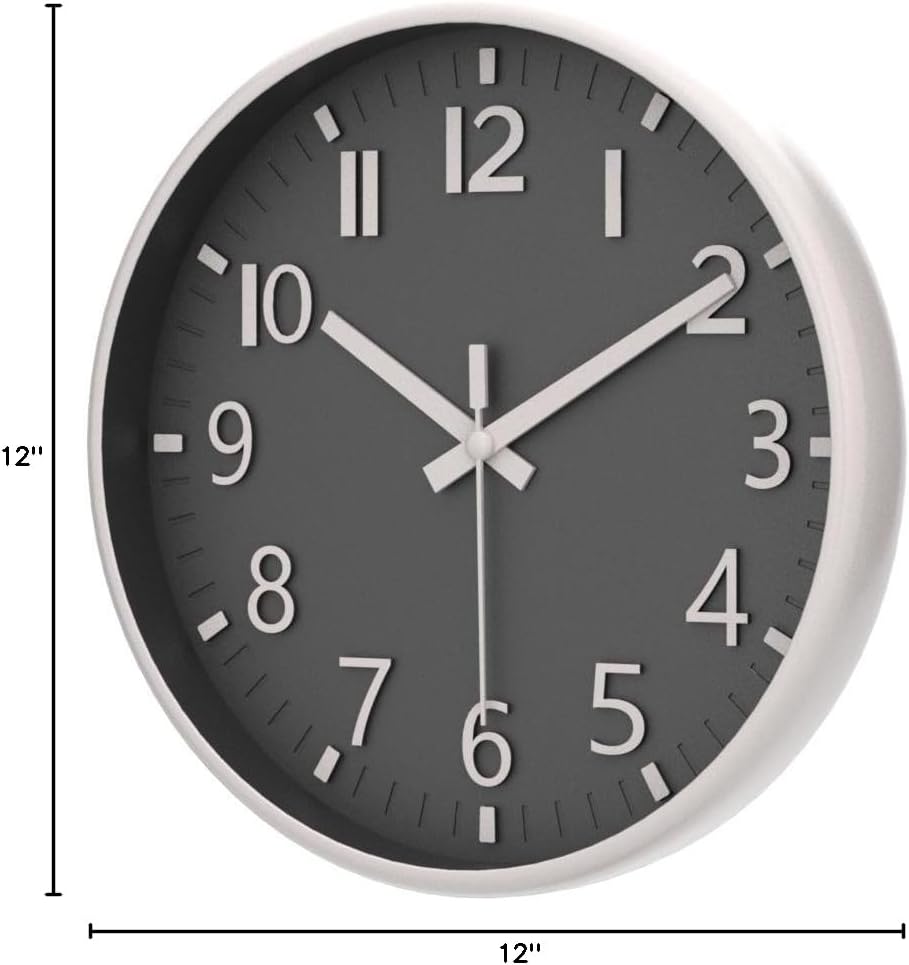 HZDHCLH Wall Clocks Battery Operated,12 inch Silent Non Ticking Modern Wall Clock for Living Room Bedroom Kitchen Office Classroom Decor (Olive Green and Gold)