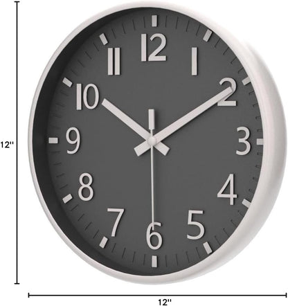 HZDHCLH Wall Clocks Battery Operated,12 inch Silent Non Ticking Modern Wall Clock for Living Room Bedroom Kitchen Office Classroom Decor (Olive Green and Gold)