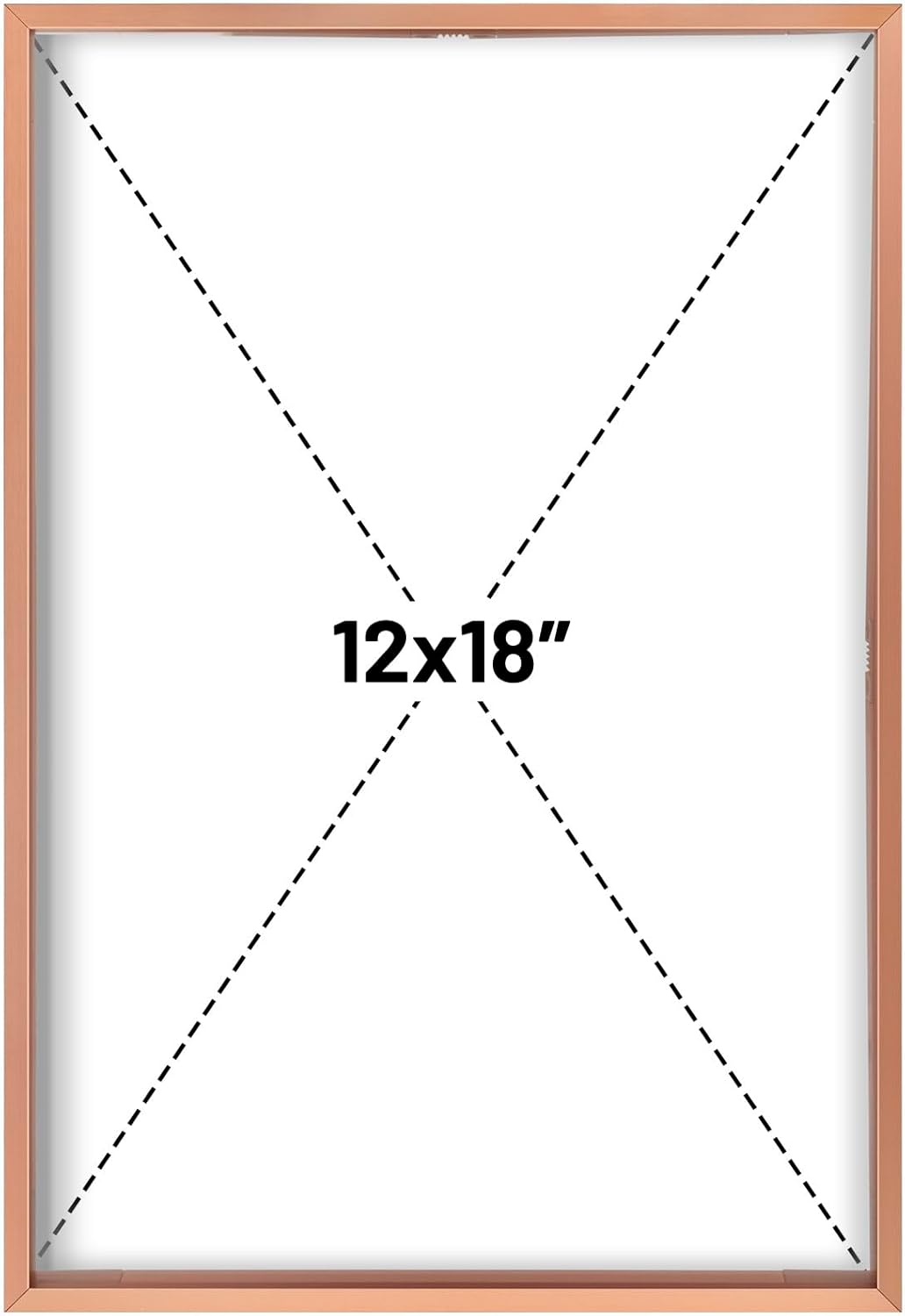 Frametory, Floating Picture Frame 12x16 - Black Aluminum Metal Photo Frame - Real Glass of Front - for Wall Mount Display