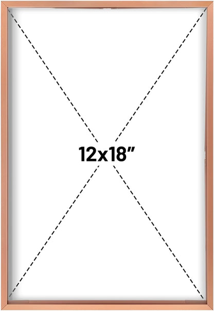 Frametory, Floating Picture Frame 12x16 - Black Aluminum Metal Photo Frame - Real Glass of Front - for Wall Mount Display